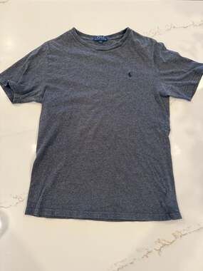 Boys Polo Ralph Lauren Heathered Charcoal Grey Crewneck T-Shirt Size Large 14-16